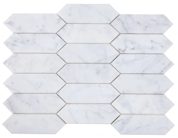 Elongated Hex Carrara Honed 11.75 x 15 product photograph