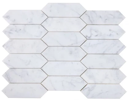 Elongated Hex Carrara Honed 11.75 x 15 product photograph