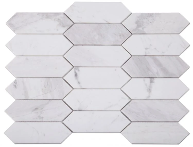 Elongated Hex White 11.75 x 15 product photograph