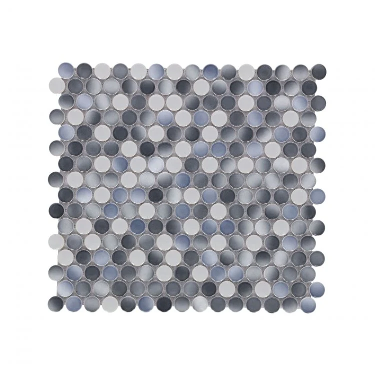 Penny Round Gradient Grey Glossy 11.5 x 12.25 product photograph