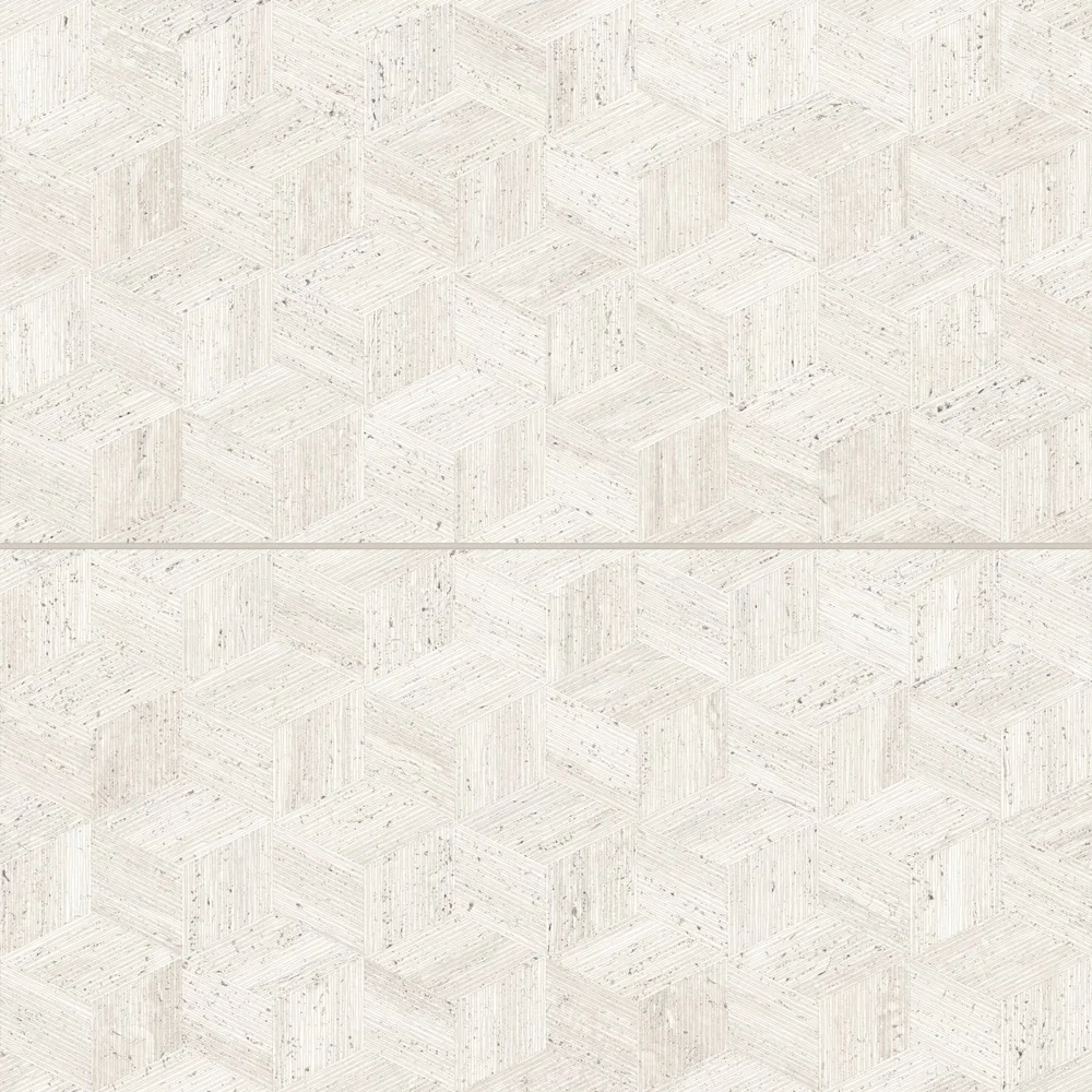 White · 24" x 48" Satin cube decorative tile material surface reference
