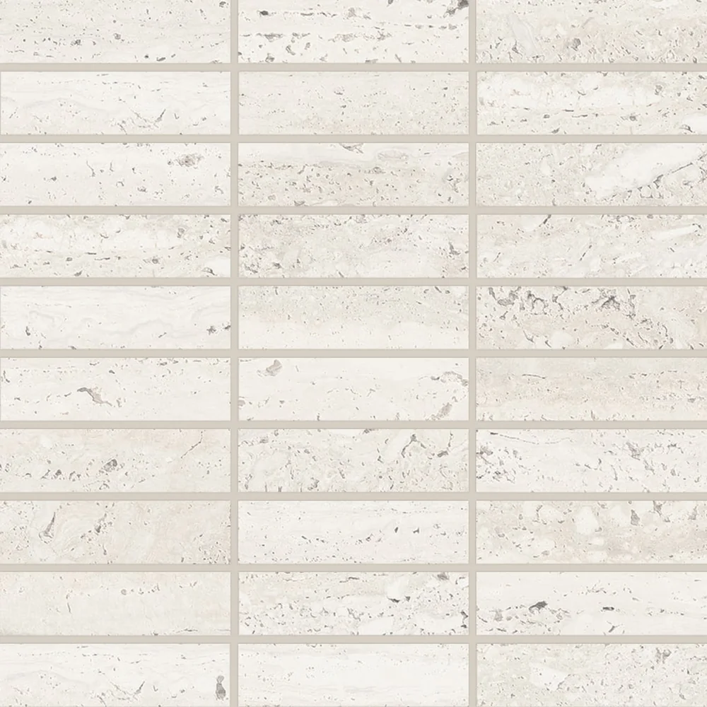 White · 1" x 4" Satin rectangle mosaic material surface reference