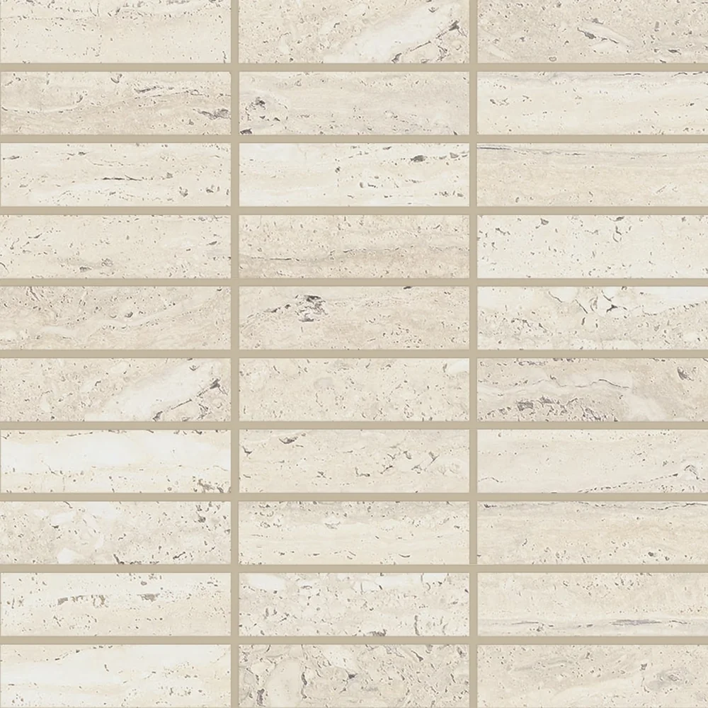 Ivory · 1" x 4" Satin rectangle mosaic material surface reference