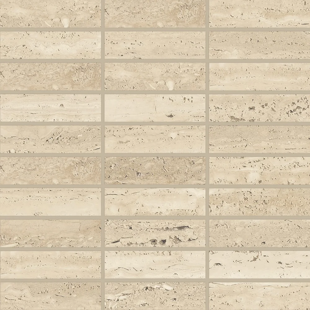 Cream · 1" x 4" Satin rectangle mosaic material surface reference