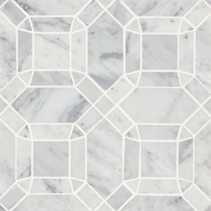 White Carrara · Monet Square - Mosaic 1 color and pattern reference