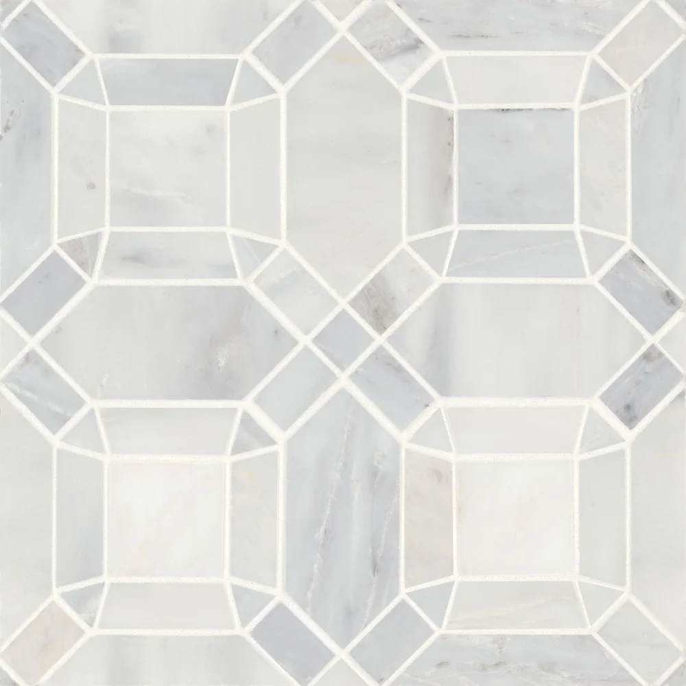 Oriental White · Monet Square - Mosaic 1 color and pattern reference