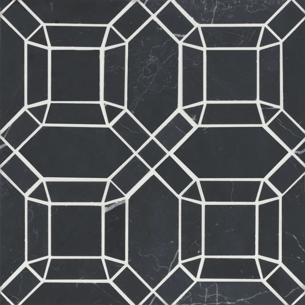 Nero Marquina · Monet Square - Mosaic 1 color and pattern reference