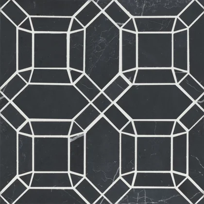 Nero Marquina · Monet Square - Mosaic 1 color and pattern reference