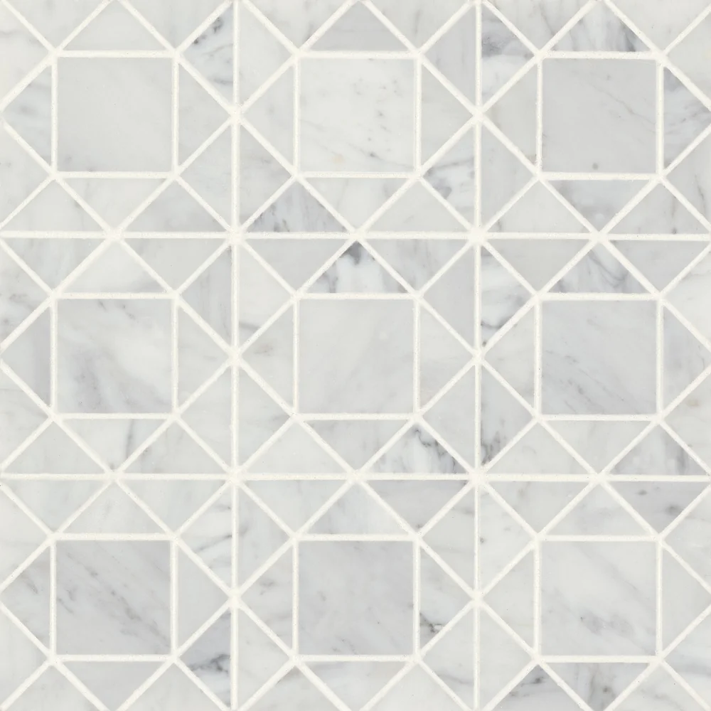 White Carrara · Monet Square - Mosaic 2 color and pattern reference