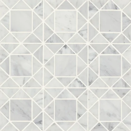 White Carrara · Monet Square - Mosaic 2 color and pattern reference