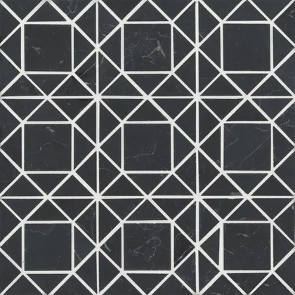 Nero Marquina · Monet Square - Mosaic 2 color and pattern reference