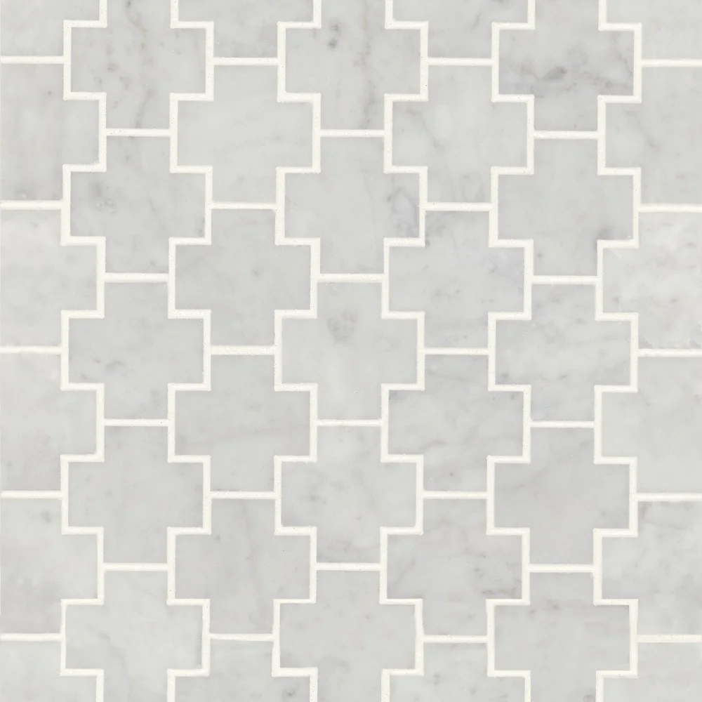 White Carrara · Monet Cross - Mosaic 4 color and pattern reference