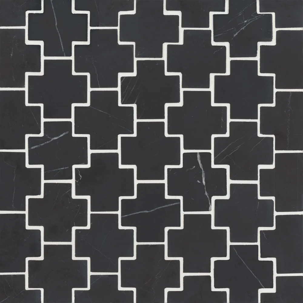 Nero Marquina · Monet Cross - Mosaic 4 color and pattern reference