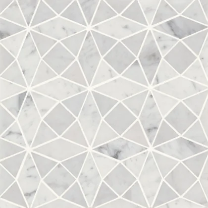 White Carrara · Monet Triangle - Mosaic 5 color and pattern reference