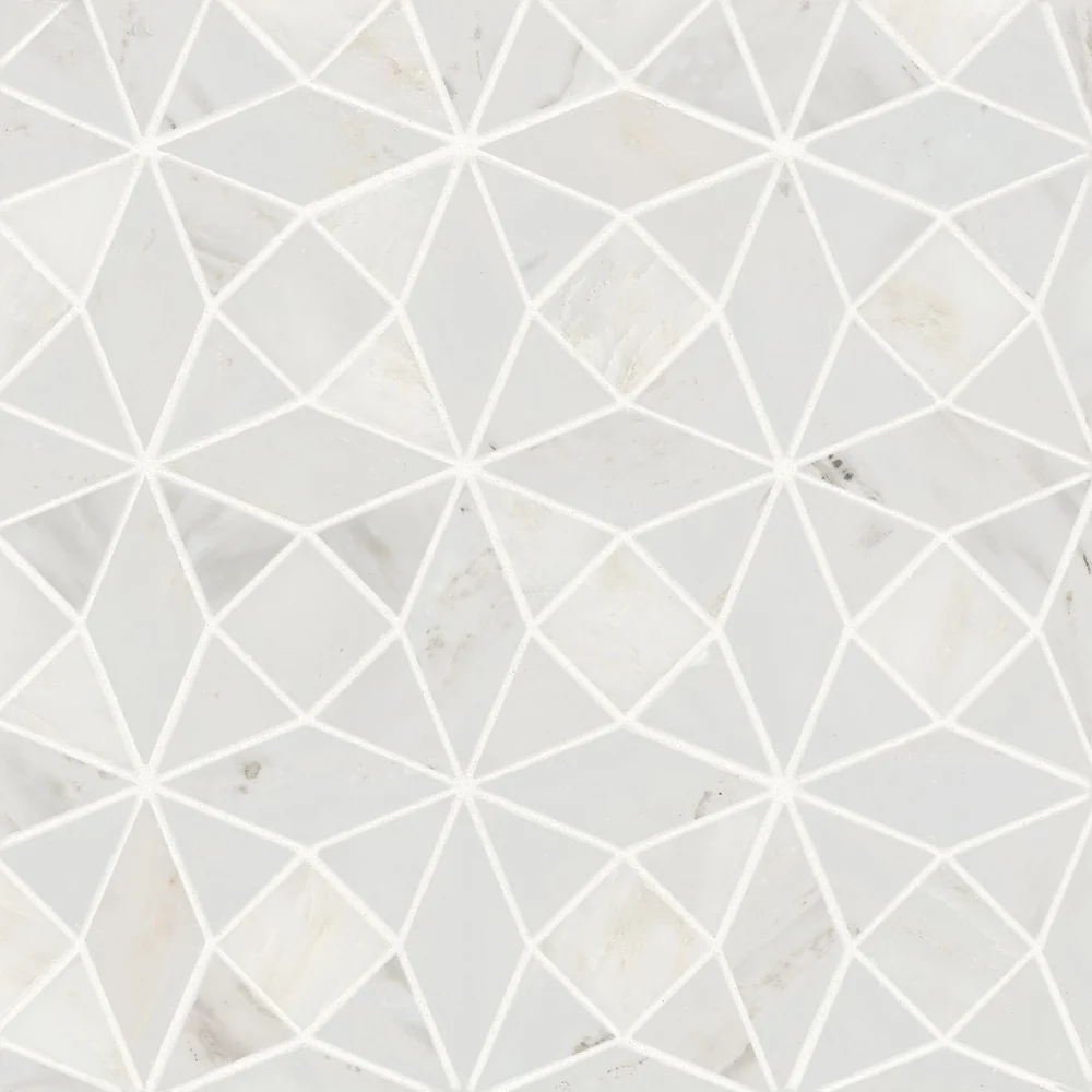 Oriental White · Monet Triangle - Mosaic 5 color and pattern reference