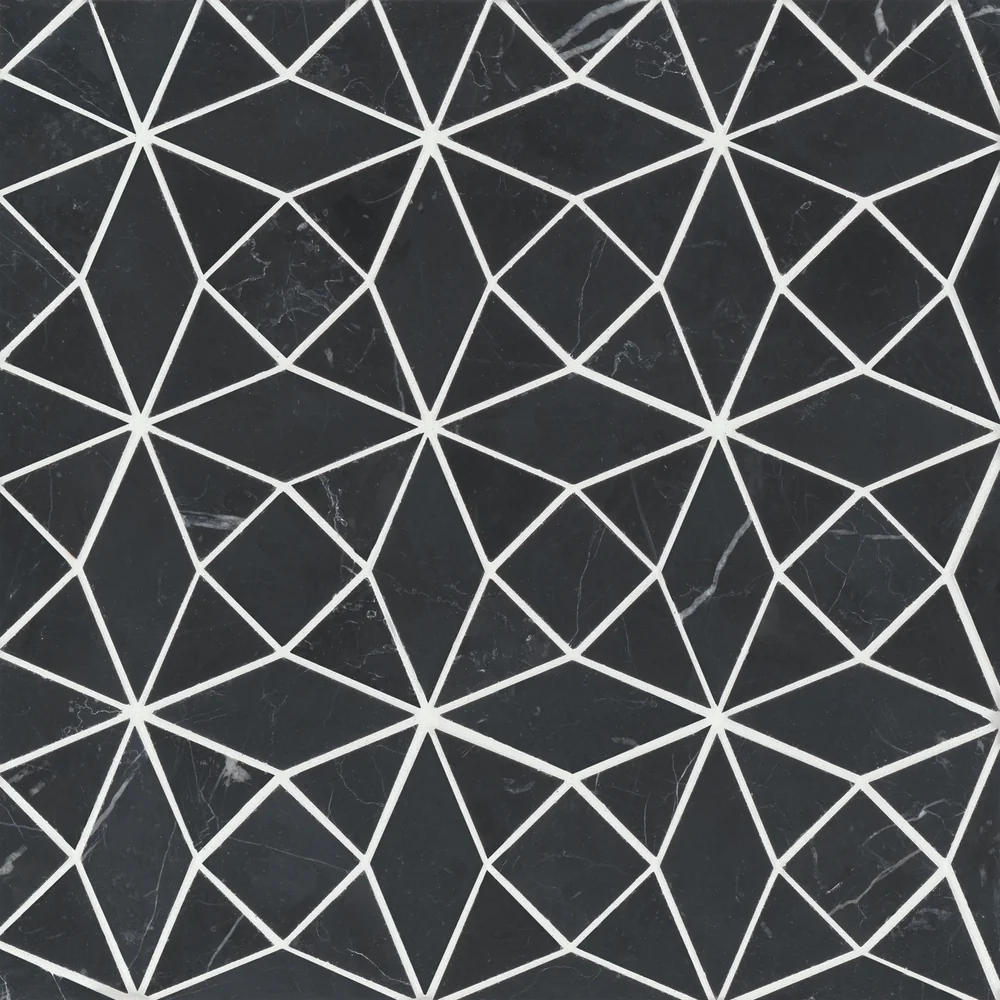 Nero Marquina · Monet Triangle - Mosaic 5 color and pattern reference