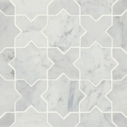 White Carrara · Monet Cross & Star - Mosaic 6 color and pattern reference