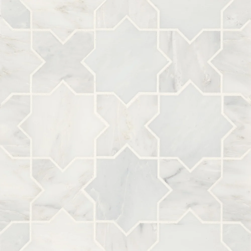 Oriental White · Monet Cross & Star - Mosaic 6 color and pattern reference