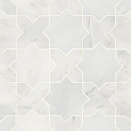 Oriental White · Monet Cross & Star - Mosaic 6 color and pattern reference