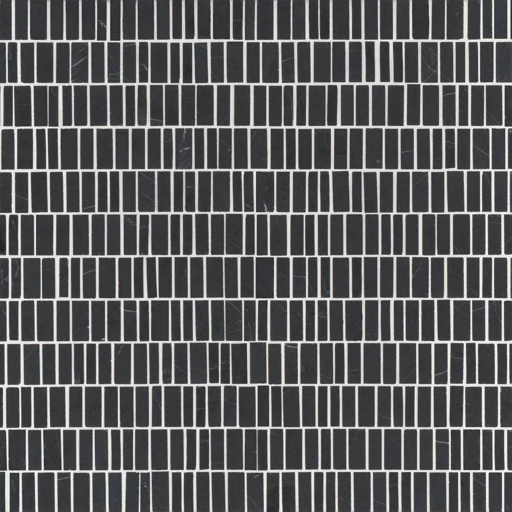Nero Marquina · Monet Mini-Brick - Mosaic 7 color and pattern reference