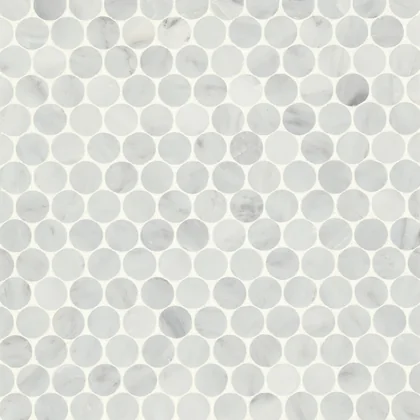 Oriental White · Monet Penny Round - Mosaic 8 color and pattern reference