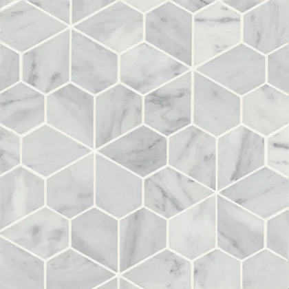 White Carrara · Monet Flower - Mosaic 9 color and pattern reference