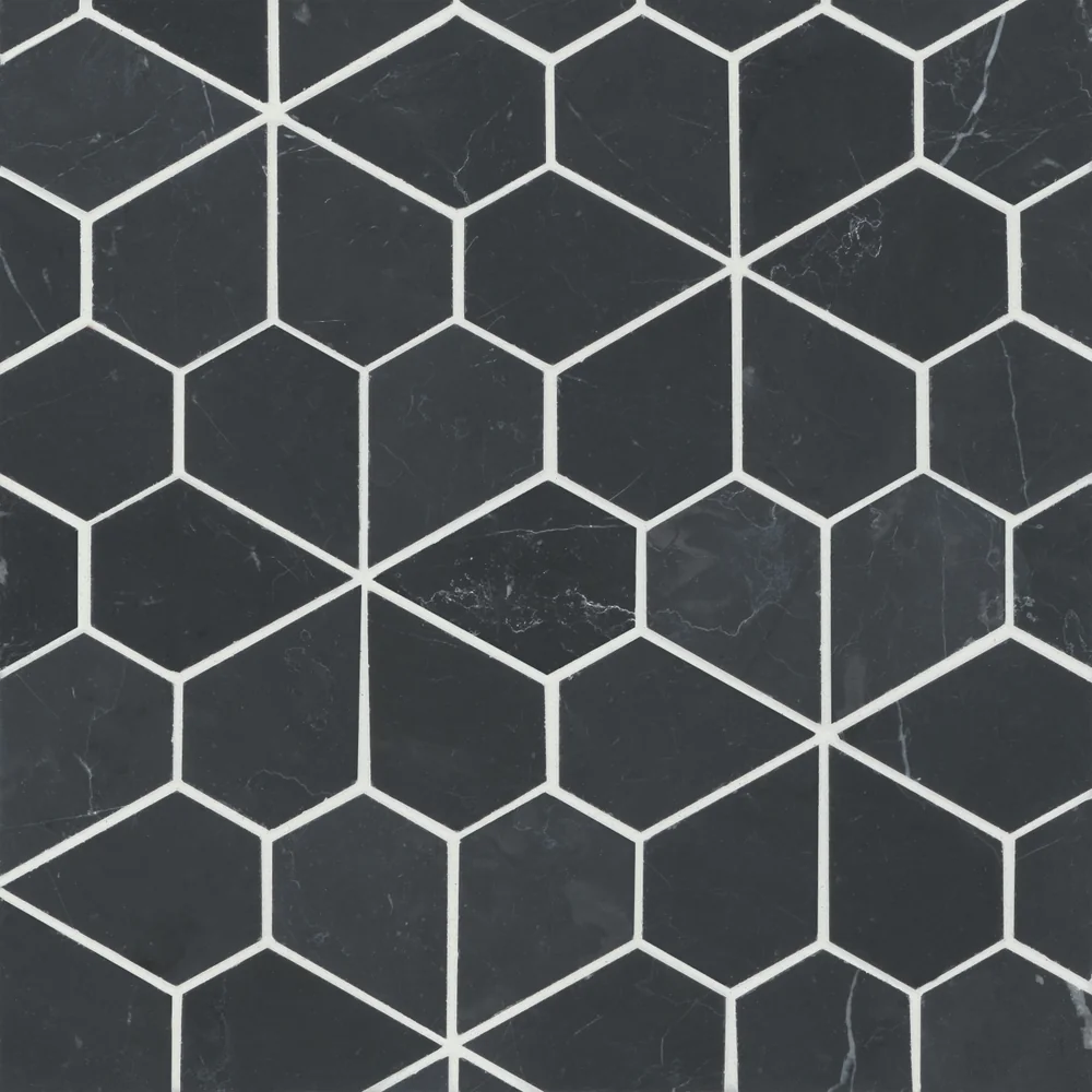 Nero Marquina · Monet Flower - Mosaic 9 color and pattern reference