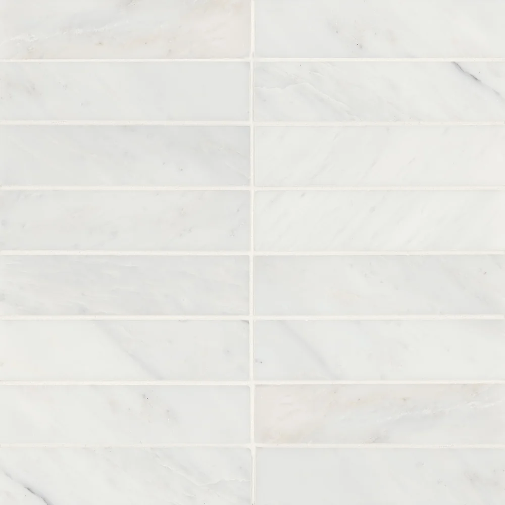 Oriental White · Monet 2" x 8" rectangle tile color and pattern reference