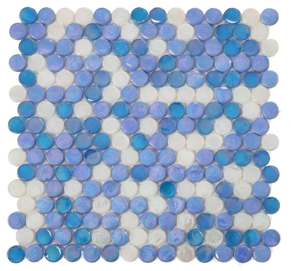 Laguna Beach Penny glass mosaic product sample