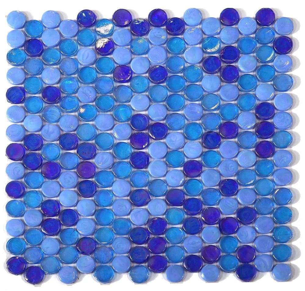 Laguna Ocean Penny glass mosaic product sample