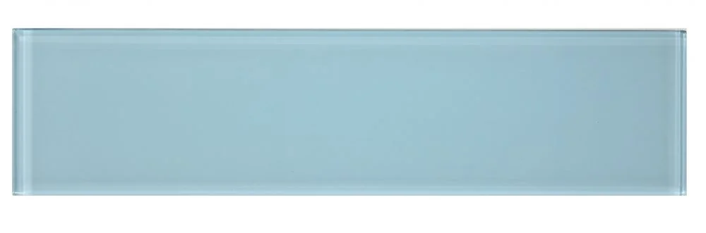Lucy Teal · 4" x 16" glass field tile product sample