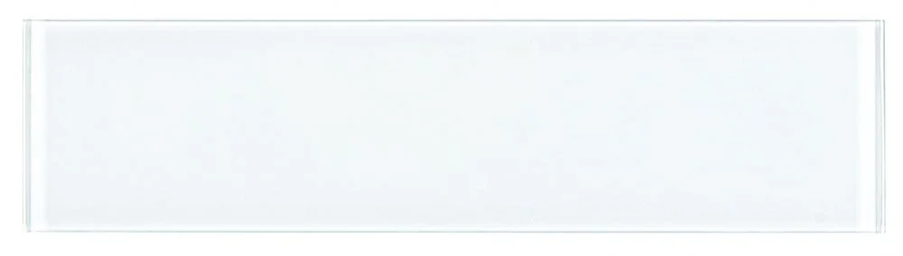 Lucy White Glossy · 4" x 16" glass field tile product sample