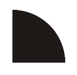 Generic quarter round profile illustration; EARL GREY is an ordering color and is not depicted