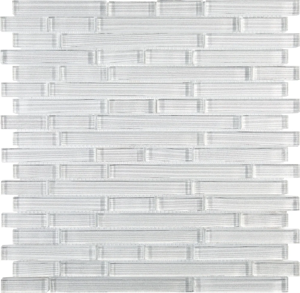 Linear Silver White · 11.75" x 12" mosaic product sample