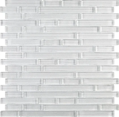 Linear Silver White · 11.75" x 12" mosaic product sample