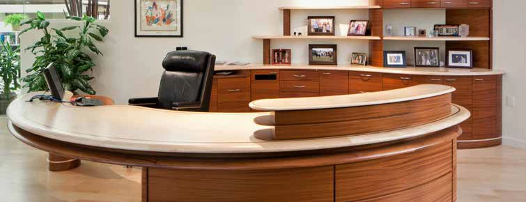 Curved reception-desk application