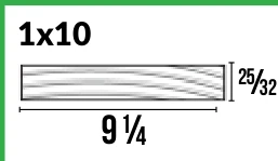 1x10 · Surfaced Four Sides — Moulding Profiles catalog reference