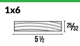 1x6 · Surfaced Four Sides — Moulding Profiles catalog reference