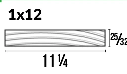 1x12 · Surfaced Four Sides — Moulding Profiles catalog reference